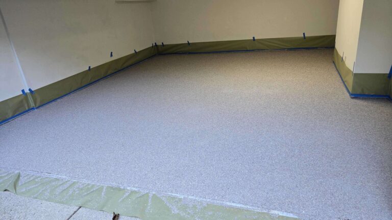 Epoxy-coated concrete floor, Rose Restoration project