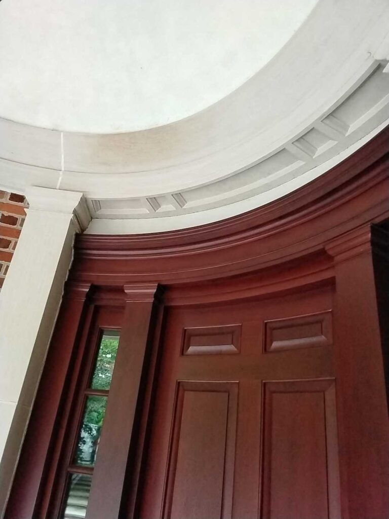 Redwood door with decorative molding, Rose Restoration project