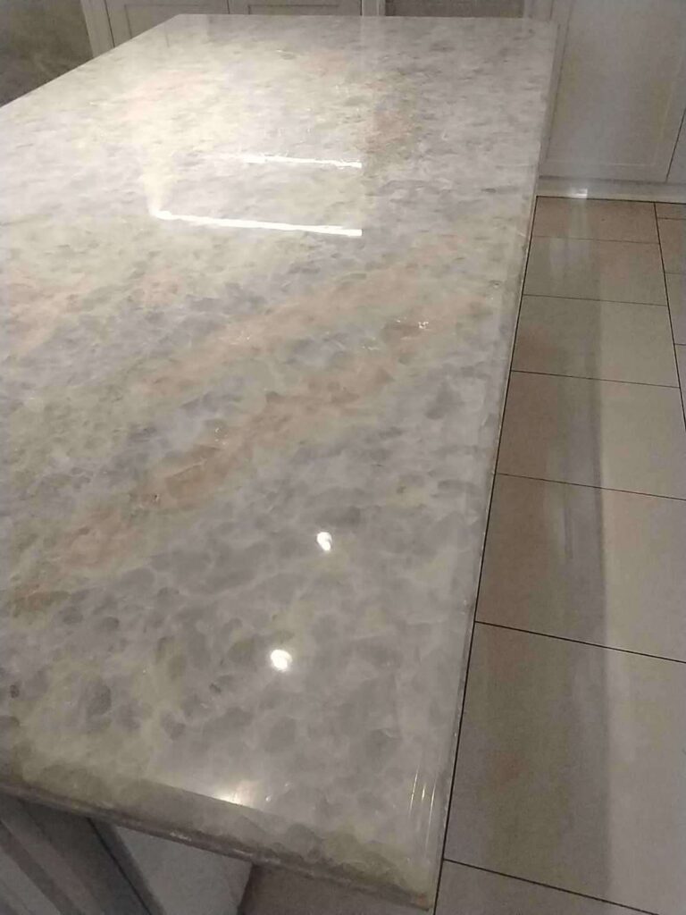 Polished stone countertop, Rose Restoration project