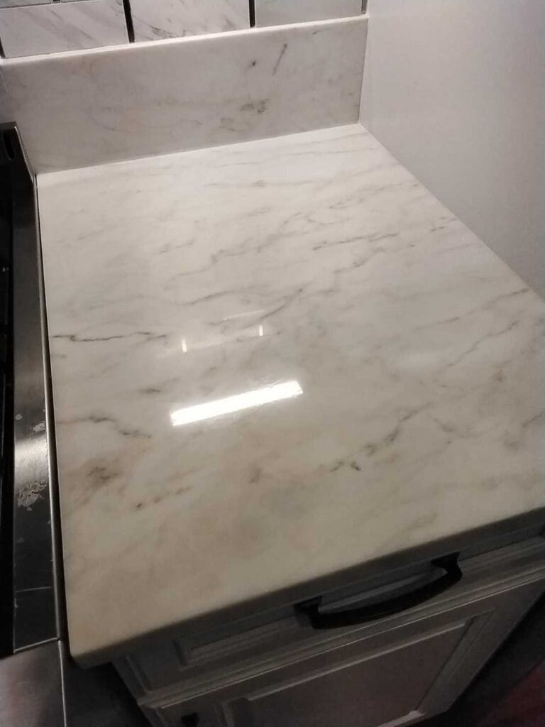 Polished marble countertop, Rose Restoration project