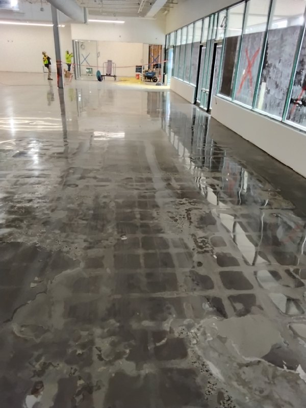 Concrete slab during grinding, Lidl Falls Church, 2026