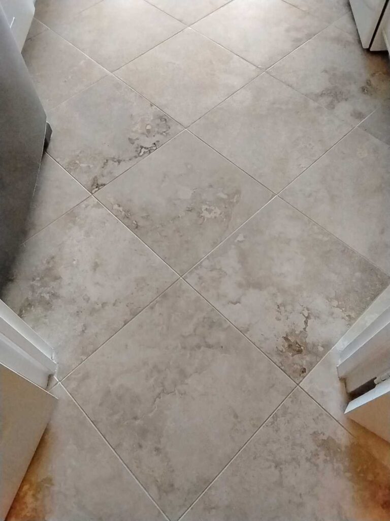 Stone tile floor with diamond pattern, Rose Restoration project