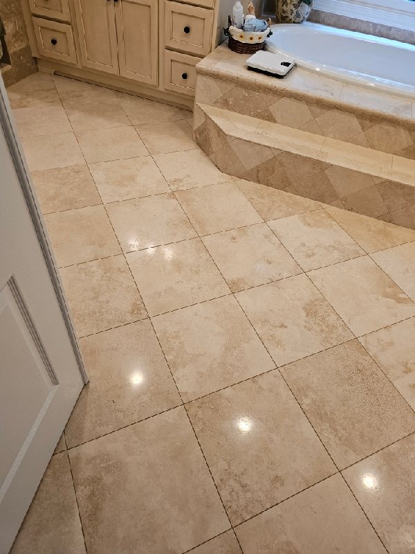 Stone floor with tiled steps, Rose Restoration project