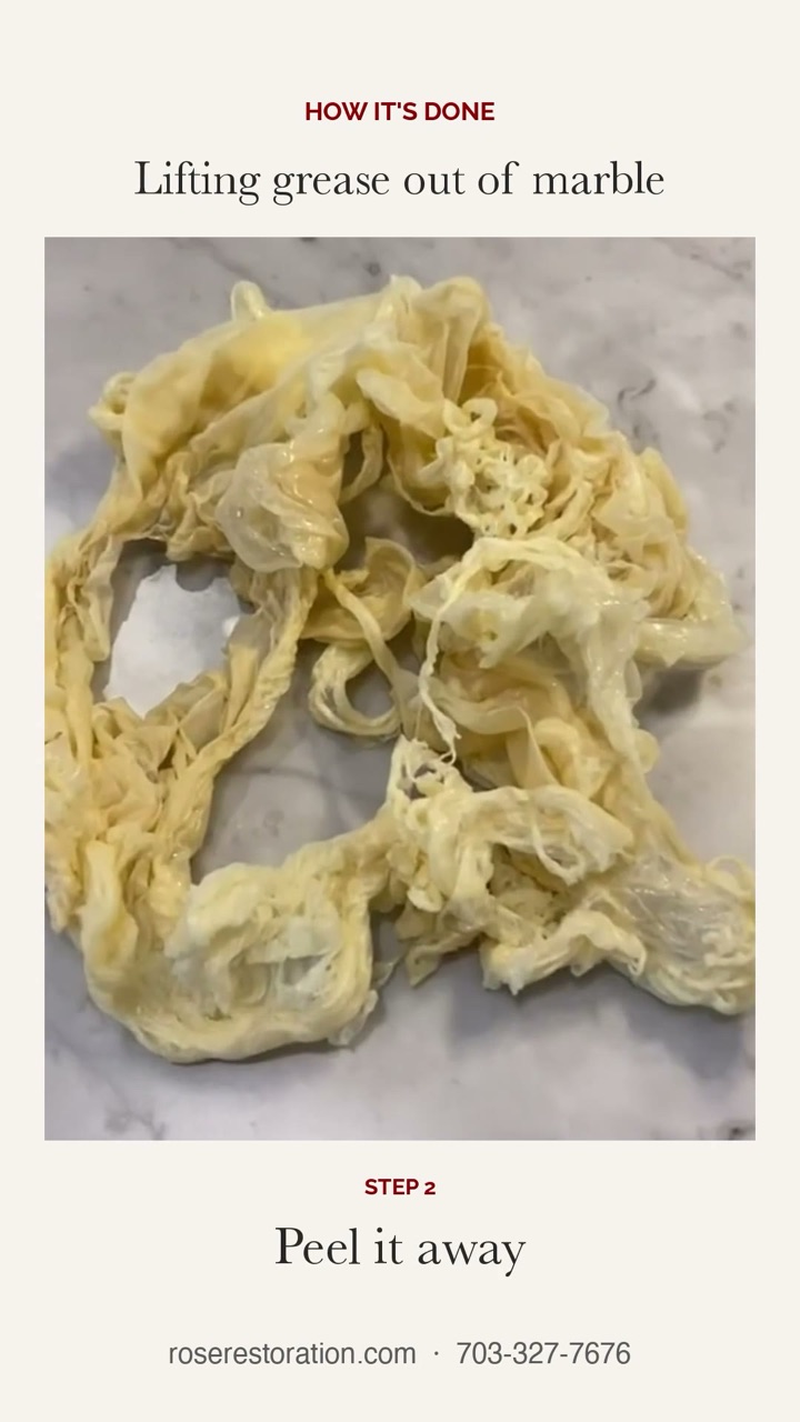 How to Remove Grease Stains from Marble: Latex Poultice on a Backsplash