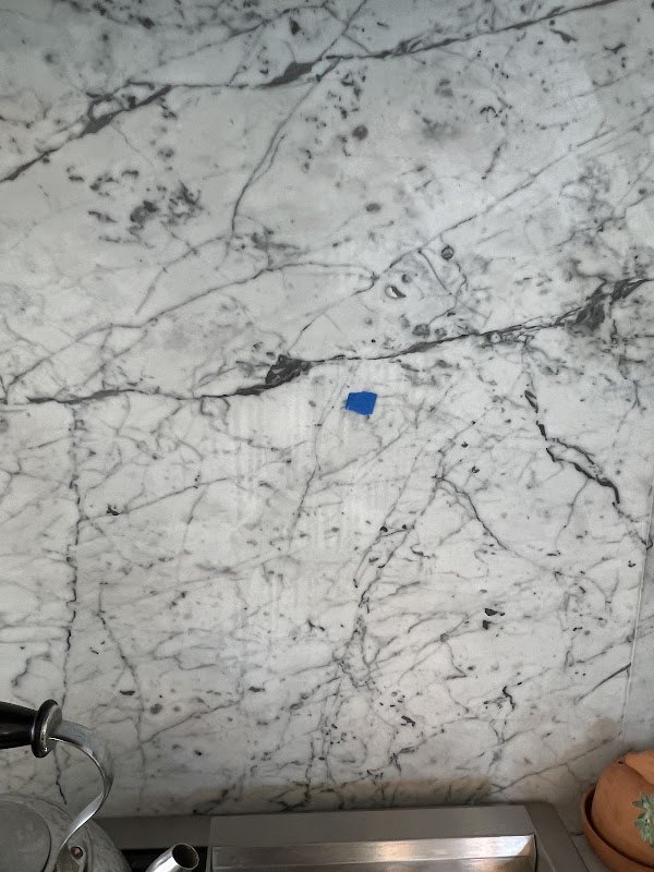 Marble countertop during restoration, Rose Restoration project