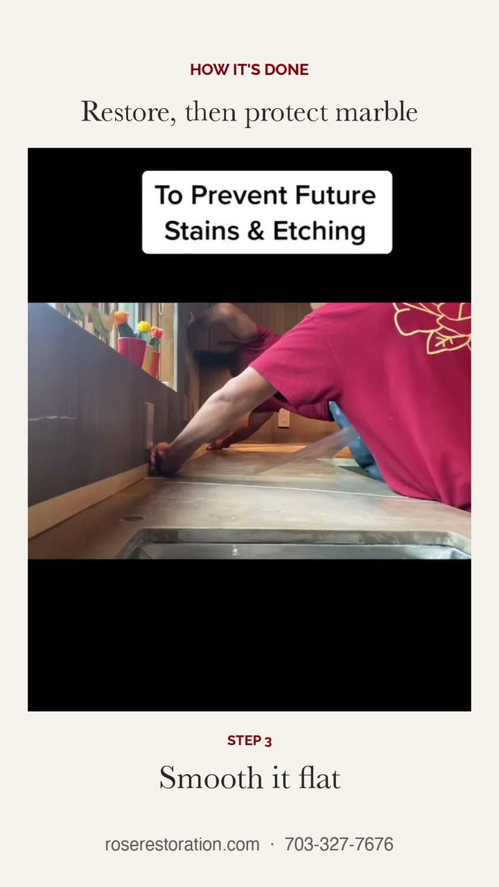 Polishing a Marble Countertop, Then Protecting It with Marble Armor