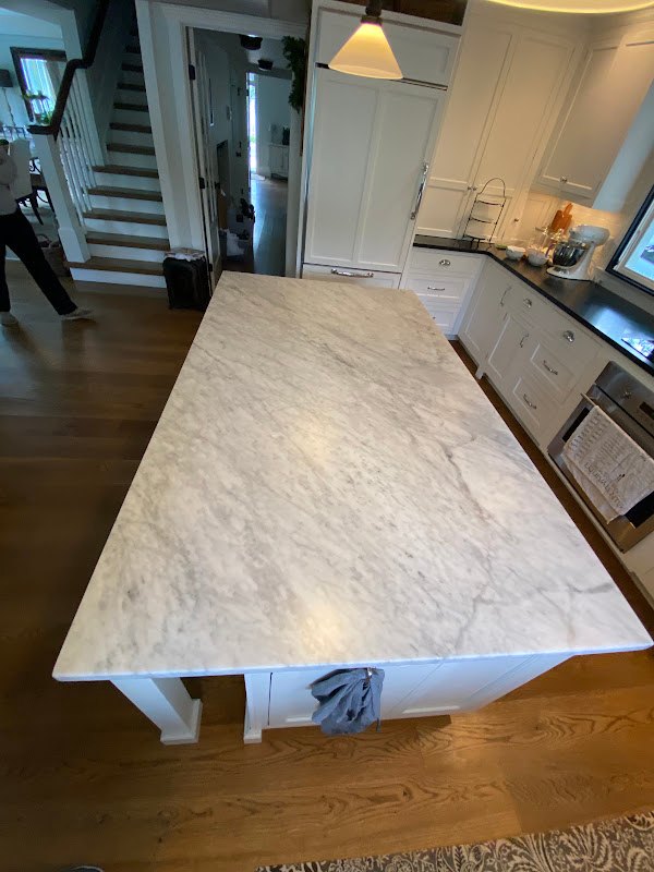 Marble island countertop, Rose Restoration project