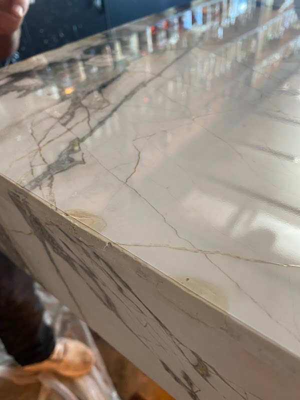 Polished marble countertop, Rose Restoration project