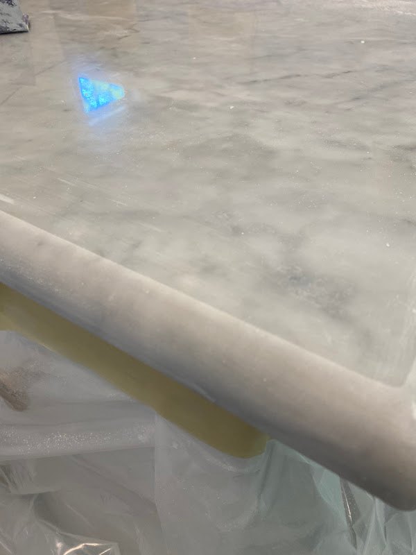 Polished marble countertop, Rose Restoration project