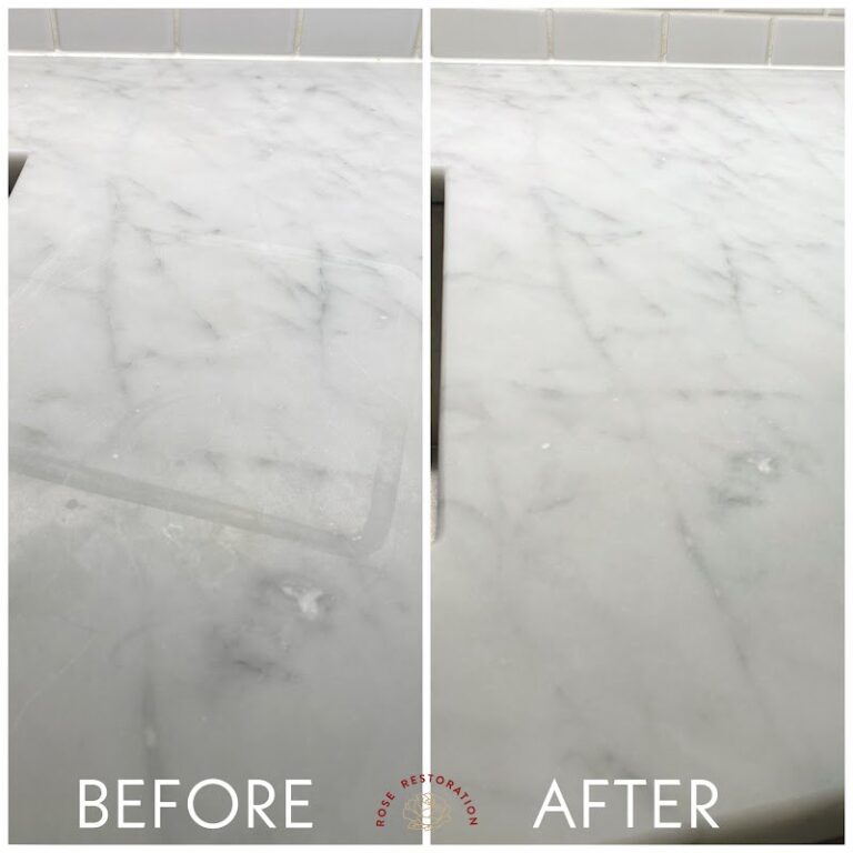 Polished marble countertop, Rose Restoration project