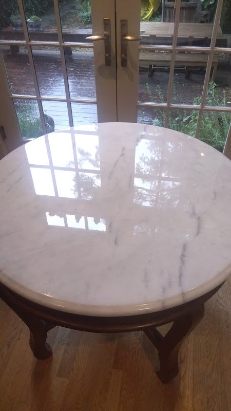 Polished marble tabletop, Rose Restoration project