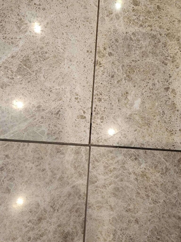Polished stone floor tiles, Rose Restoration project