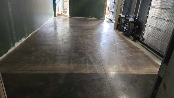 Concrete and stone work at a retail space in Aldie, VA, work by Rose Restoration
