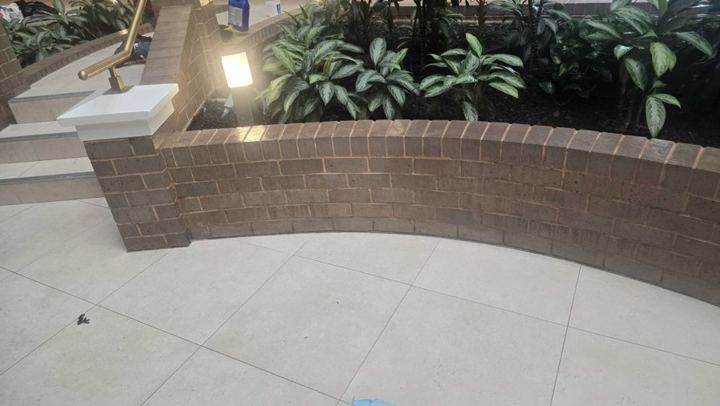 Grout and concrete work at a hotel in Alexandria, VA, work by Rose Restoration
