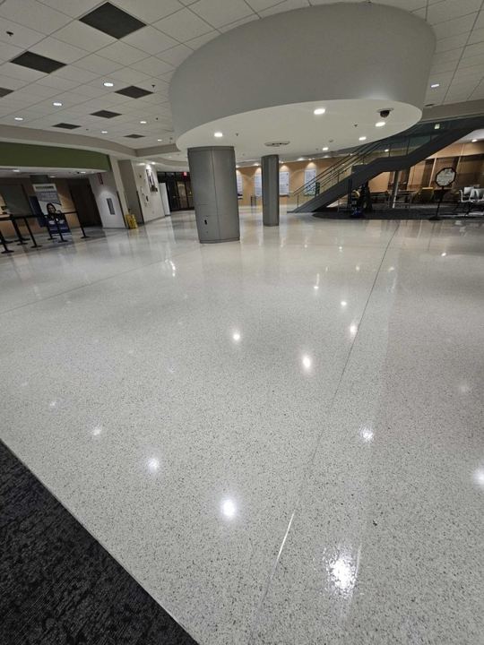Terrazzo work at a school in Annandale, VA, work by Rose Restoration