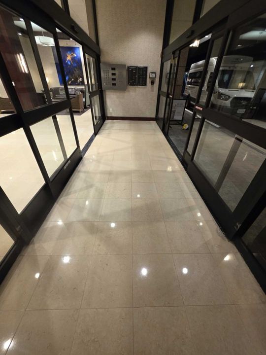 Stone and grout work at a hotel in Arlington, VA, work by Rose Restoration