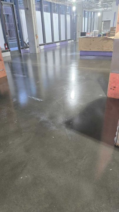 Concrete and wood work at a commercial building in Arlington, VA, work by Rose Restoration