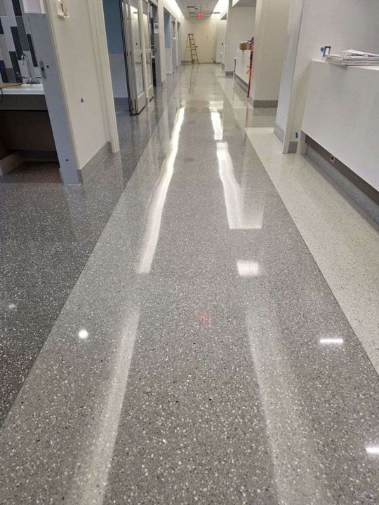 Terrazzo and stone work at a healthcare facility in Arlington, VA, work by Rose Restoration