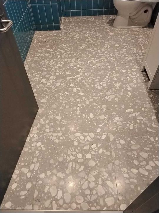 Terrazzo work at a healthcare facility in Fairfax, VA, work by Rose Restoration
