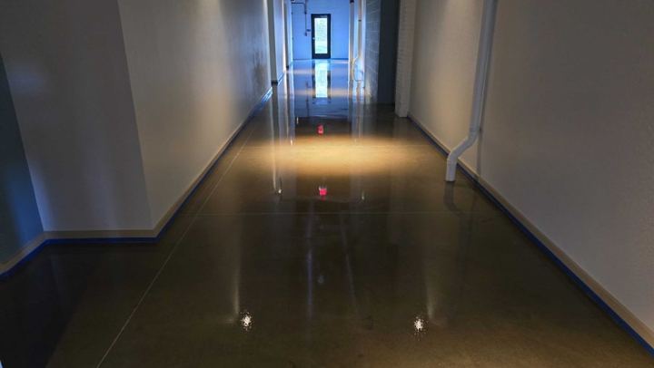 Concrete work at a commercial building in Lorton, VA, work by Rose Restoration