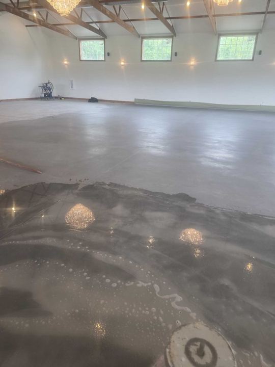 Concrete work at a retail space in Lovettsville, VA, work by Rose Restoration