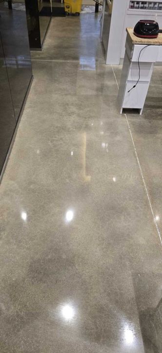 Concrete work at a retail space in Manassas, VA, work by Rose Restoration