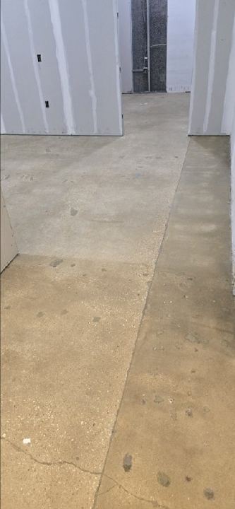 Concrete work at a retail space in McLean, VA, work by Rose Restoration