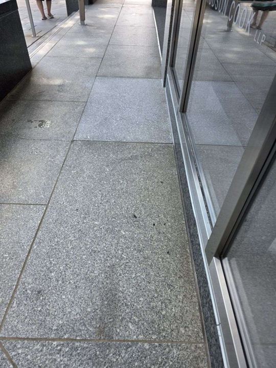 Stone work at a commercial building in Washington, DC, work by Rose Restoration