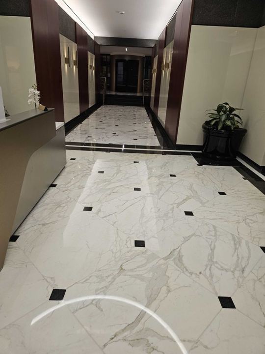 Metal and stone maintenance at a hotel in Washington, DC, work by Rose Restoration